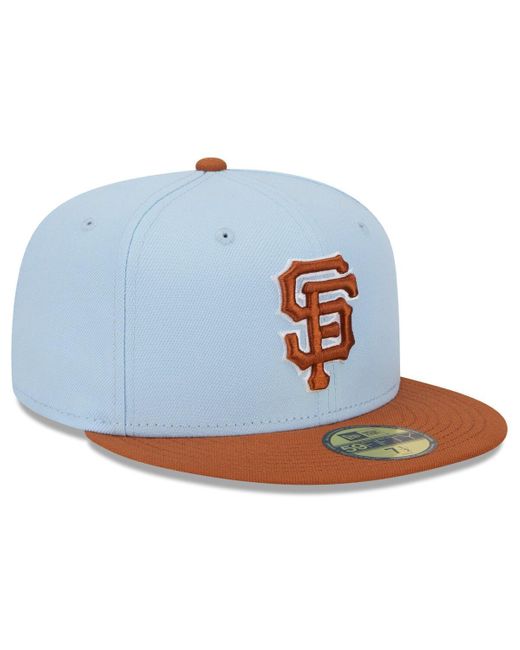 KTZ Blue /brown San Francisco Giants Spring Color Basic Two-tone 59fifty Fitted Hat for men