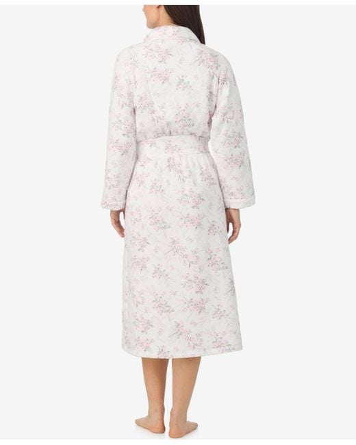 Eileen West White Long Sleeve Diamond Quilt Ballet Wrap Robe