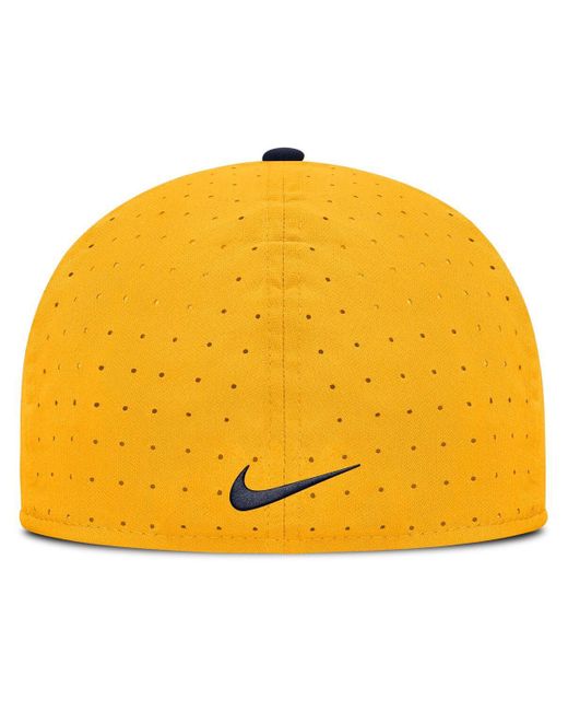 Nike Yellow West Virginia Mountaineers On-field Dugout True Performance Fitted Hat for men