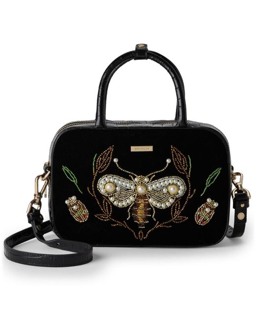 Brahmin Black Mara Attenborough Satchel Bag