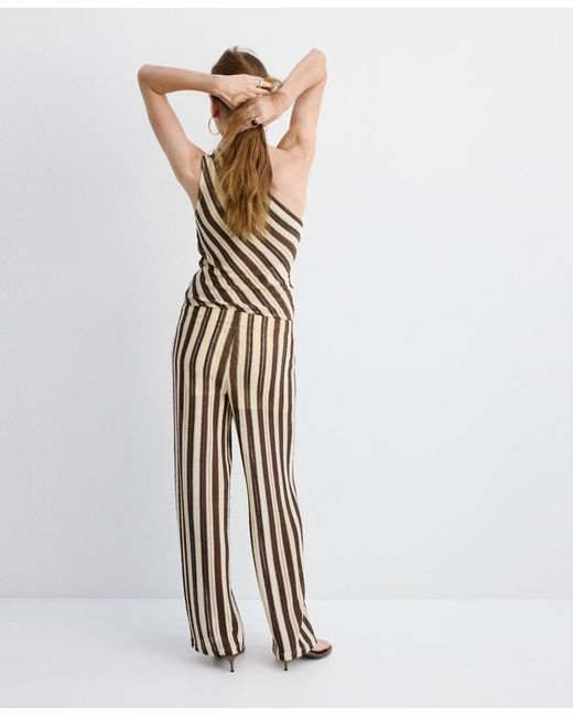 Mango Brown Stripes Knit Pants