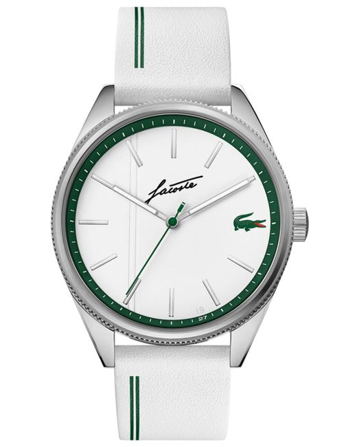 lacoste watch leather