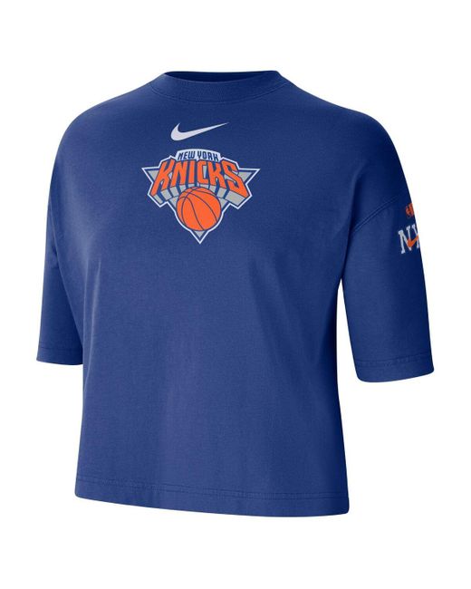Nike Blue New York Knicks 2024/25 City Edition Courtside Boxy T-shirt