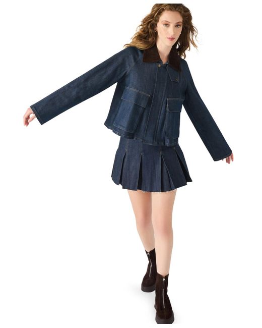 Steve Madden Blue Justina Collared Jacket