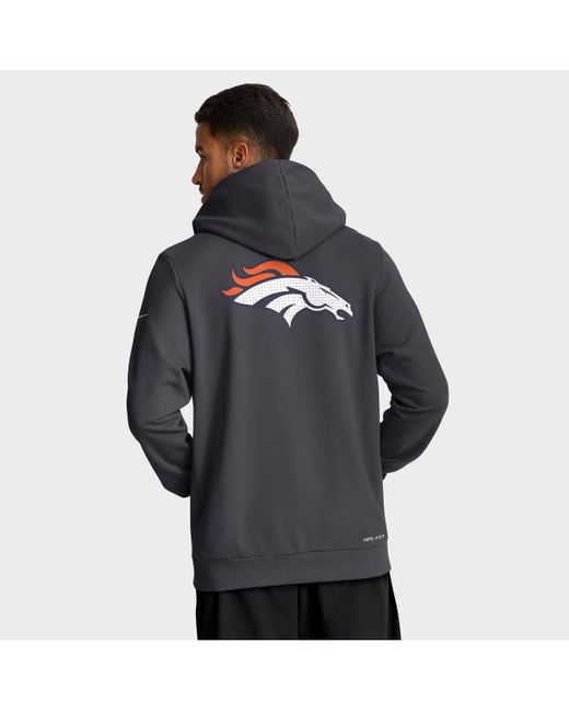 Nike Gray Denver Broncos Sideline Standard Issue Utility Player Dri-fit Full-zip Hoodie for men
