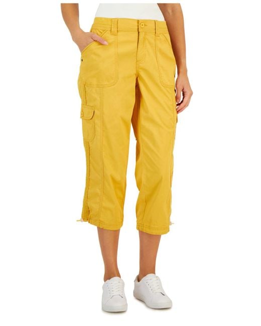 Style & Co. Yellow Cargo Capri Pants, Created For Macy's
