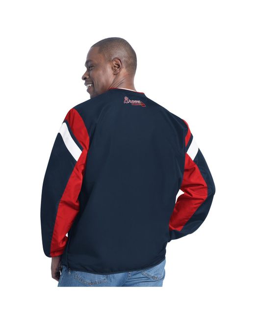 G-III 4Her by Carl Banks Blue Atlanta Braves Double Coverage V-neck Pullover Hoodie for men