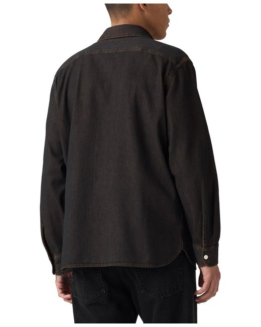Levi's Black Relaxed Fit Long Sleeve Button Front Worker Shirt for men