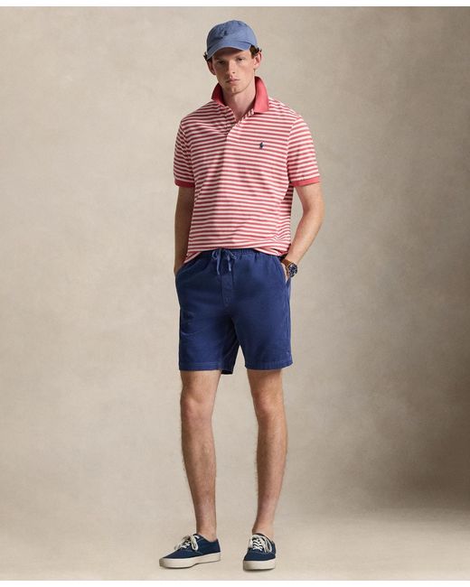 Polo Ralph Lauren Red Classic-fit Striped Mesh Polo Shirt for men