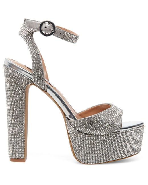 Steve Madden Skyla Rhinestone Platform Sandals Lyst