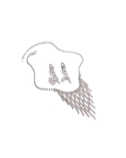 SOH White Plated Designer Jewellery Set