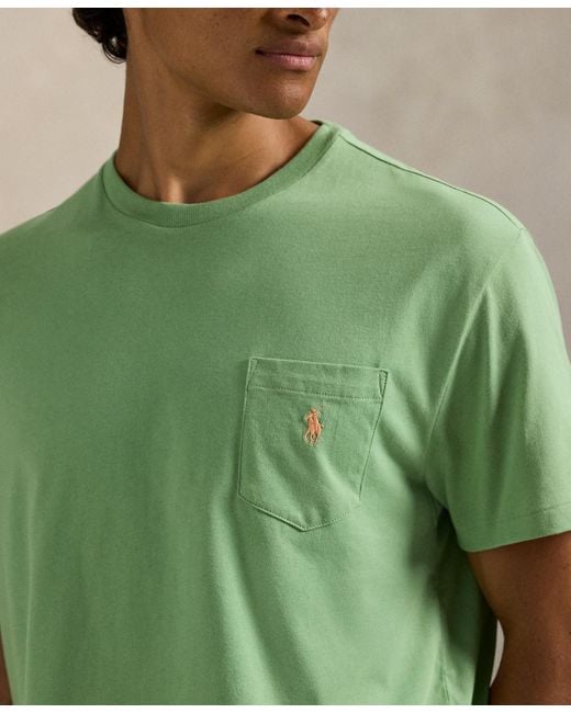 Polo Ralph Lauren Green Classic Fit Crew Neck Pocket T-shirt for men