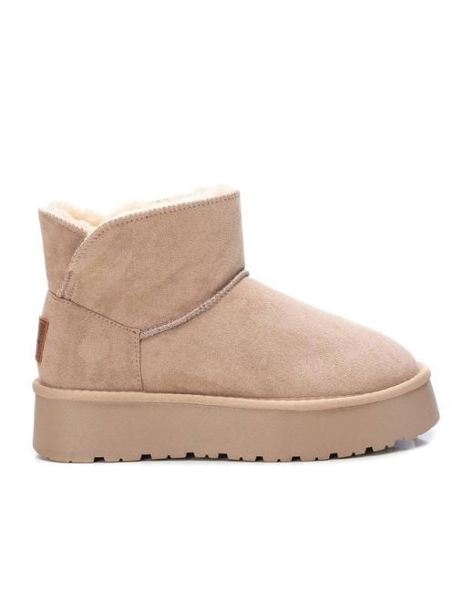 Xti Natural Suede Winter Boots By