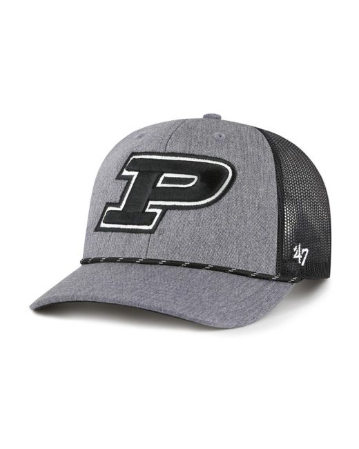 '47 Gray Purdue Boilermakers Carbon Rope Adjustable Hat for men