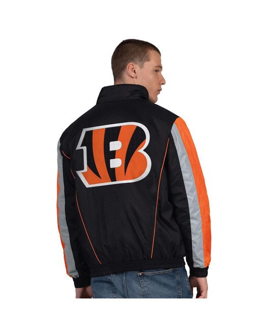 Starter Black Cincinnati Bengals Thursday Night Gridiron Half-zip Jacket for men