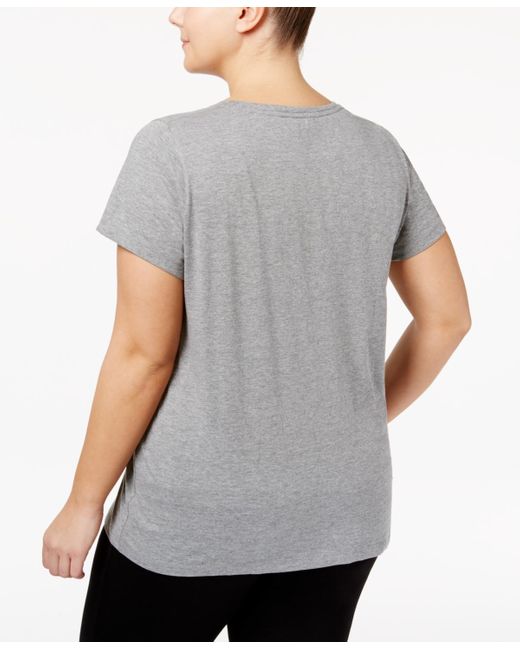 Hue Gray Plus Size Sleepwell Solid S/s V-neck T-shirt