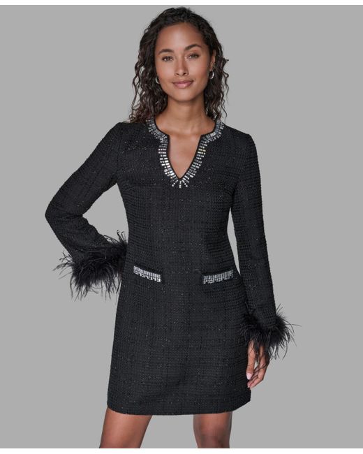 Karl Lagerfeld Women's Black V-neck Dress