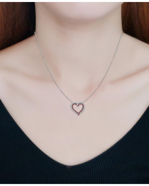 Giani Bernini Pink & Cubic Zirconia Heart Pendant Necklace