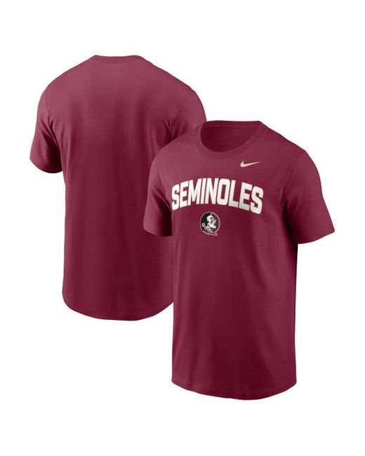 Nike Red Florida State Seminoles Primetime Arch Stack T-shirt for men