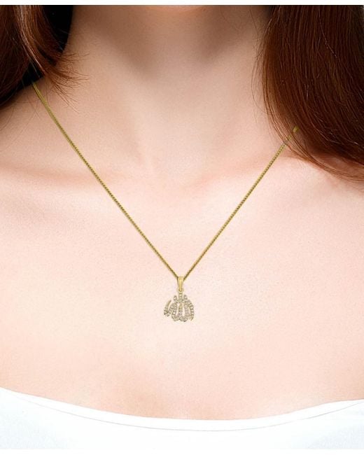 Lali Jewels Metallic White Diamond Pendant Necklace (0.12 Ct. T.w.