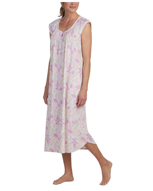 Miss Elaine Multicolor Sleeveless Floral Nightgown