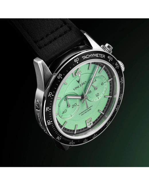 Vincero Green Apex Prism Limited Edition Mint Chronograph Watch 42mm for men