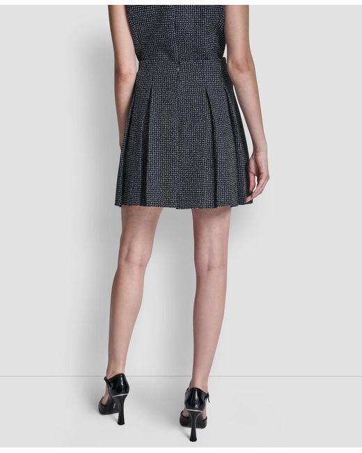 DKNY Black Pleated Zippered Mini Skirt