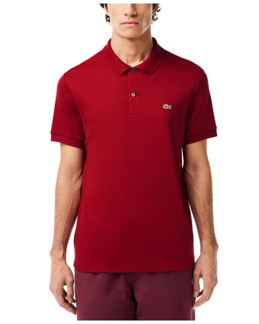 Lacoste Red Regular Fit Short Sleeve Polo for men