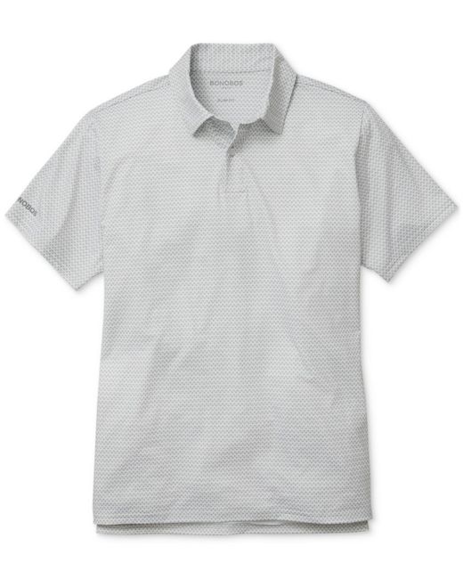 Bonobos Gray Short Sleeve Geo Print Performance Polo Shirt for men