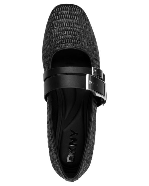 DKNY Black Dade Almond Toe Ballet Flats