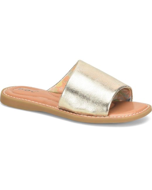 b.ø.c. White Keely Flat Slide Comfort Sandals