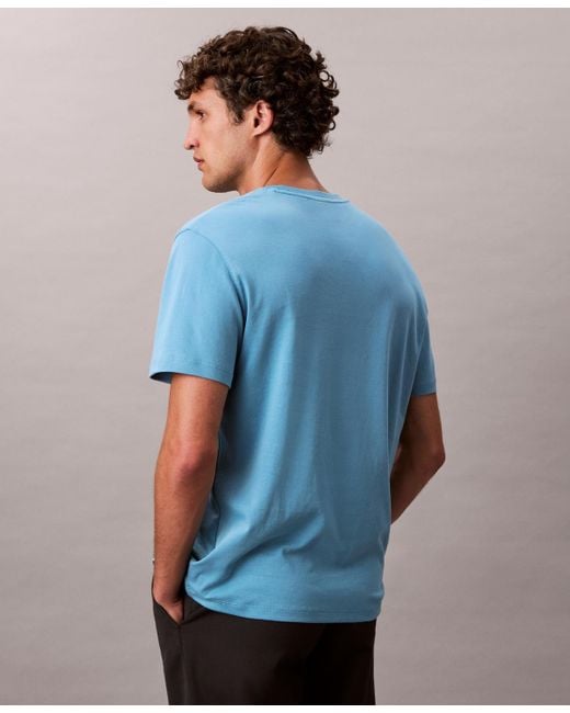 Calvin Klein Blue Short Sleeve Supima Cotton Interlock T-shirt for men