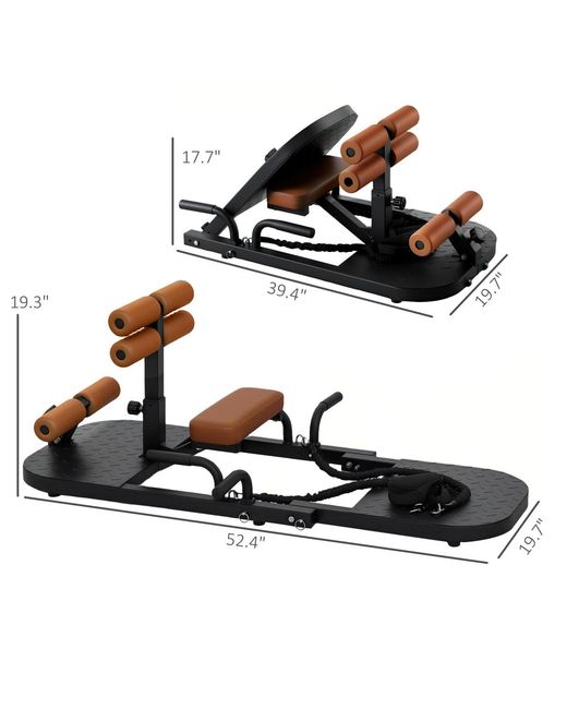 Soozier Black Sissy Squat Machine Hip Thrust Machine