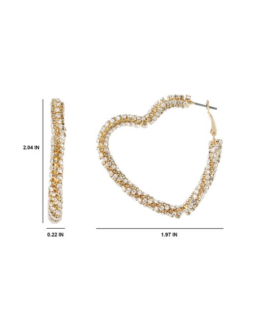 BCBGeneration Natural Crystal Heart Hoop Earrings