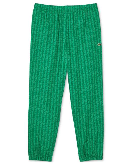 Lacoste Green Geo Print Elastic-waist Track Pants for men