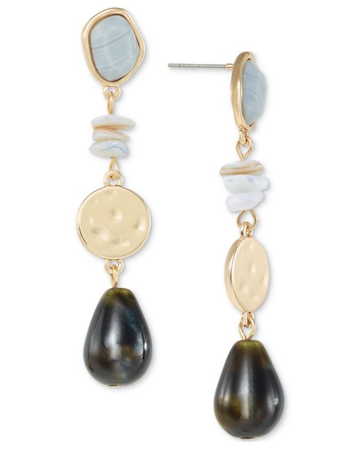 Style & Co. White Stone & Bead Linear Drop Earrings