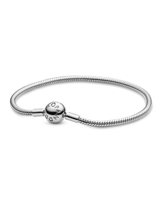Pandora White Moments Sterling Snake Chain Bracelet