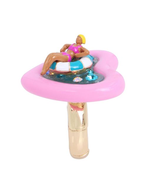 Betsey Johnson Pink S Pool Party Cocktail Stretch Ring