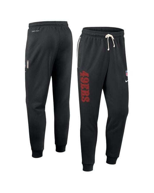 Nike Black San Francisco 49ers Sideline Ground Game Performance Taper Pants for men