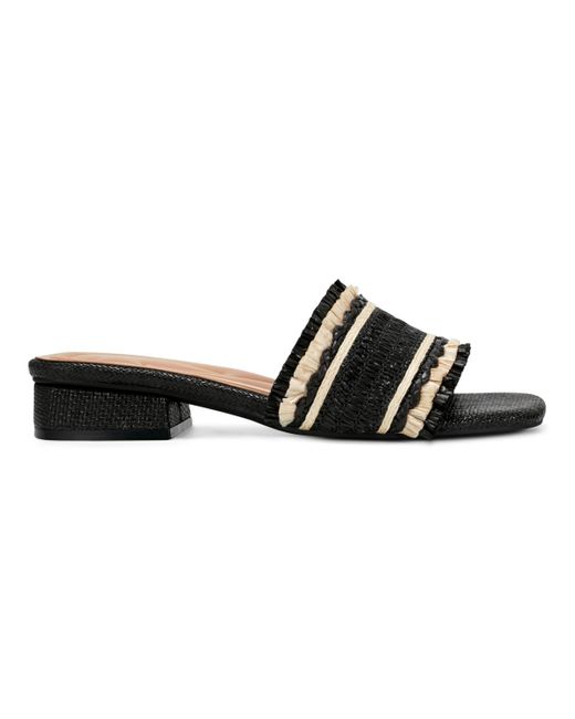 Easy Spirit Black Graciela Raffia Block Heel Sandals