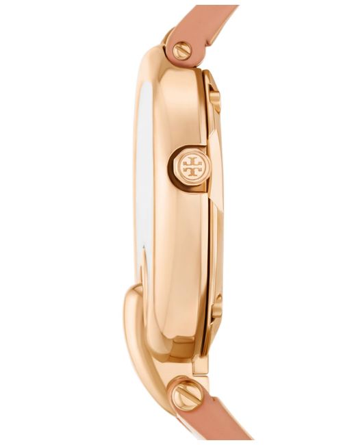 Tory Burch White The Pierced Small Quartz Two-hand Leather