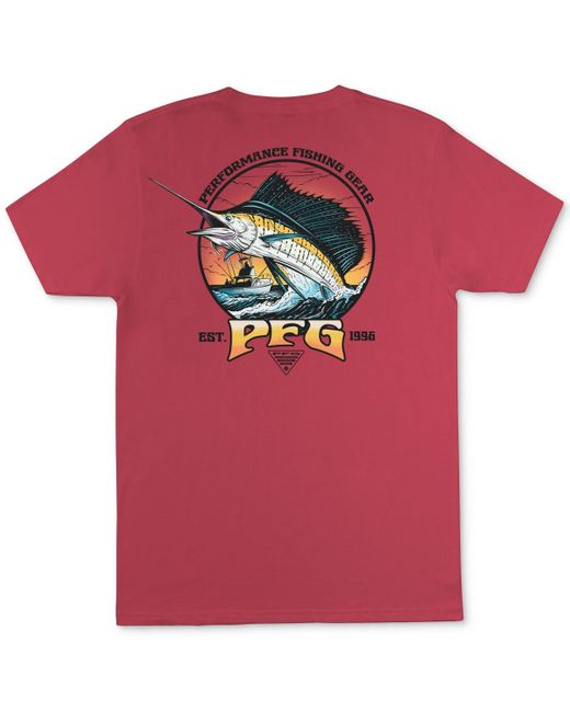 Columbia Pink Cruiser Pfg Sailfish Graphic T-shirt for men