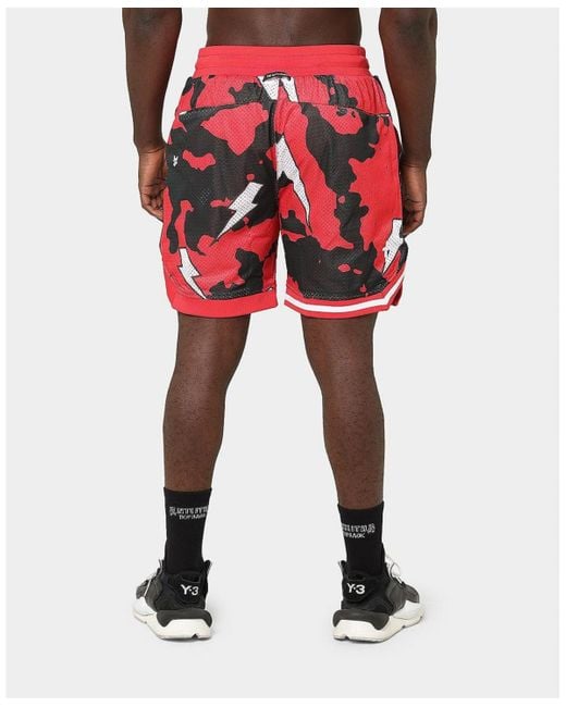 The Anti Order Red Storm Camo Basketball Shorts for men
