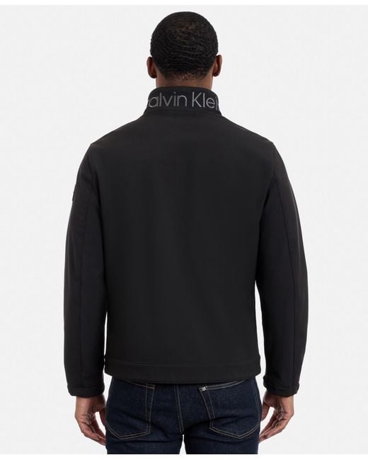 Calvin Klein Blue Water Resistant Softshell Jacket for men