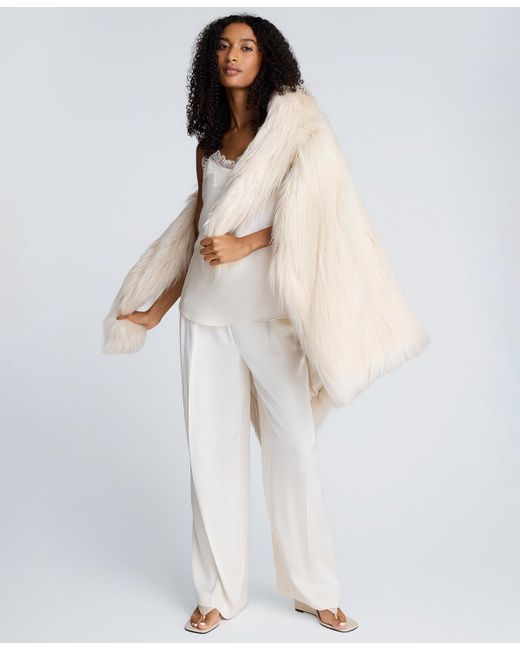 Kenneth Cole White Satin Lace Trim Cami