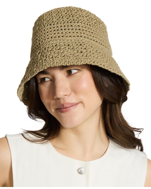 Steve Madden Green H-alex Metallic Knit Bucket Hat