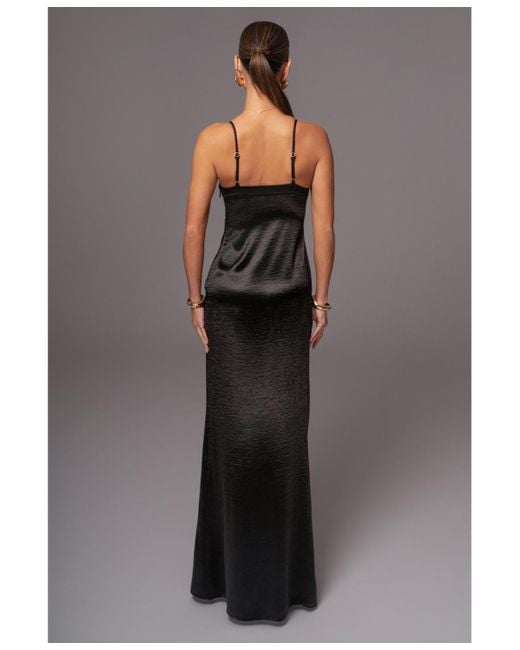 JLUXLABEL Gray Surreal Satin Maxi Dress