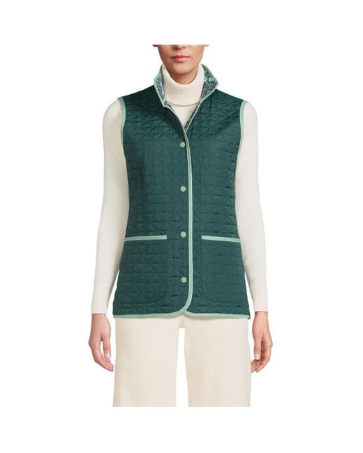Lands' End Green Insulated Reversible Barn Vest