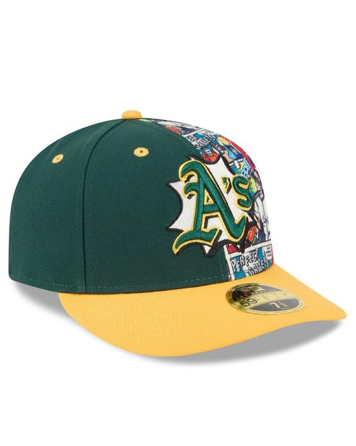 KTZ Multicolor Green/gold Athletics 2025 Mlb Diamond Hero Edition Low Profile 59fifty Fitted Hat for men
