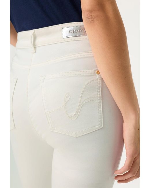 Olsen White Cropped Slim Pant